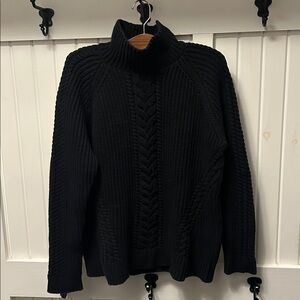Lululemon Athletica Black Cable Knit Sweater